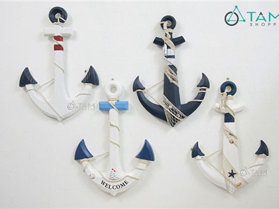 Mỏ neo trang trí gỗ 60cm MN-01